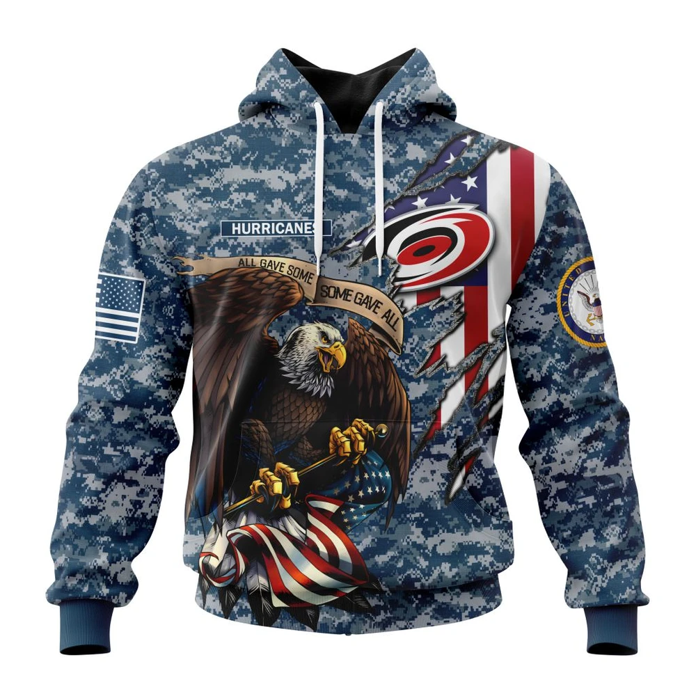 Carolina Hurricanes Honor Us Navy Veterans All Over Print Hoodie Style 41967