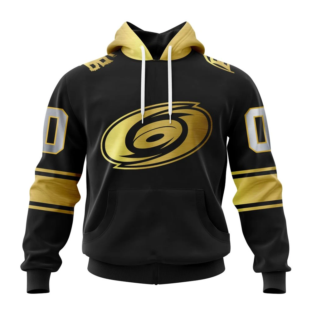 Carolina Hurricanes Special Black And Gold Design All Over Print Hoodie Style 16110