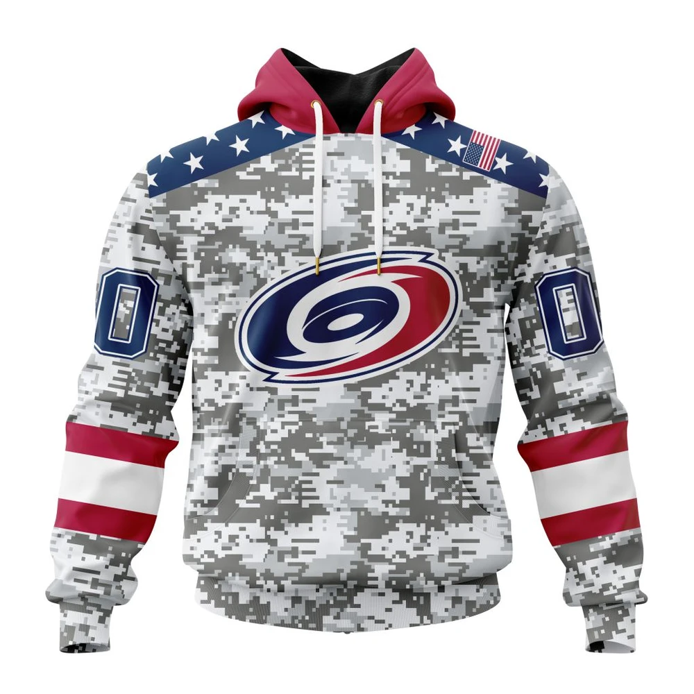 Carolina Hurricanes Special Camo Design For Veterans Day All Over Print Hoodie Style 43130