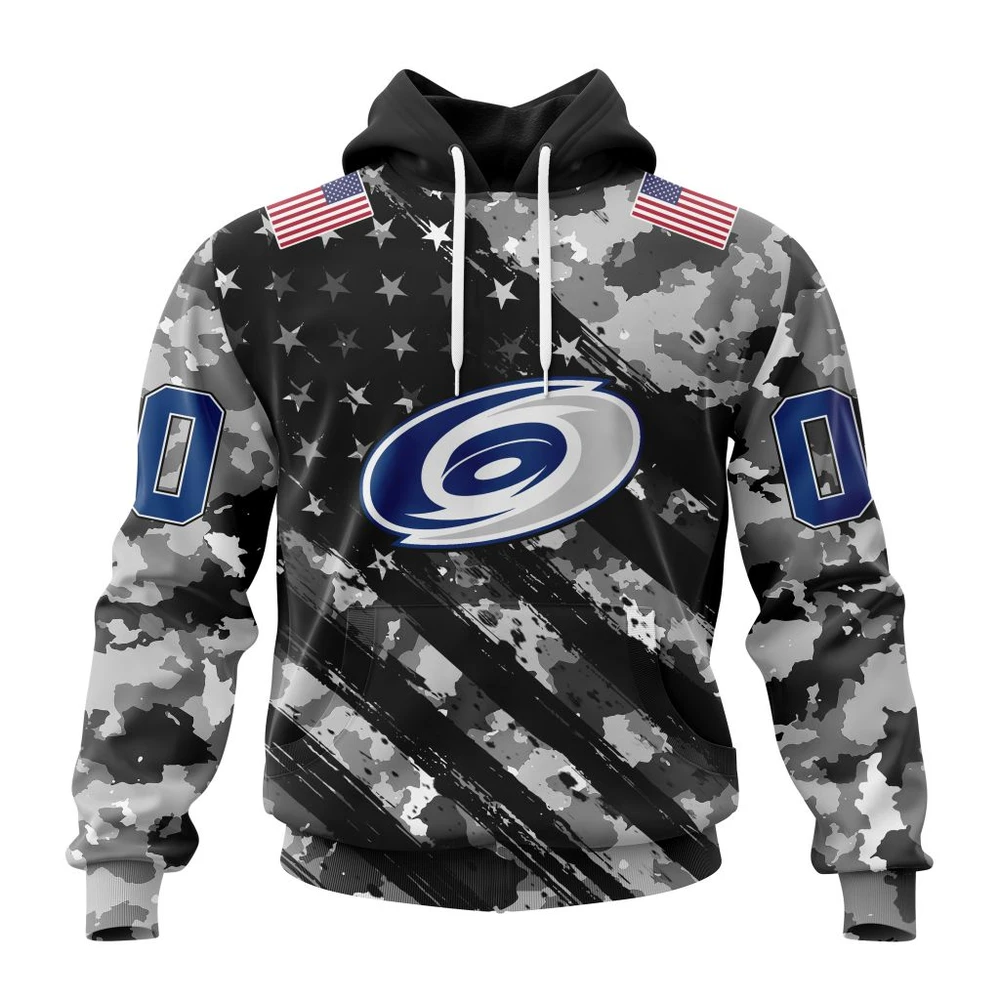 Carolina Hurricanes Special Camo Military Design All Over Print Hoodie Style 76176