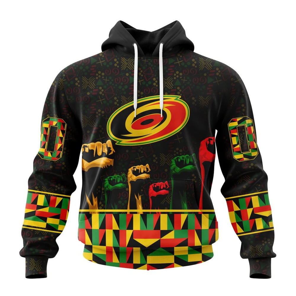 Carolina Hurricanes Special Design Celebrate Black History Month All Over Print Hoodie Style 38915