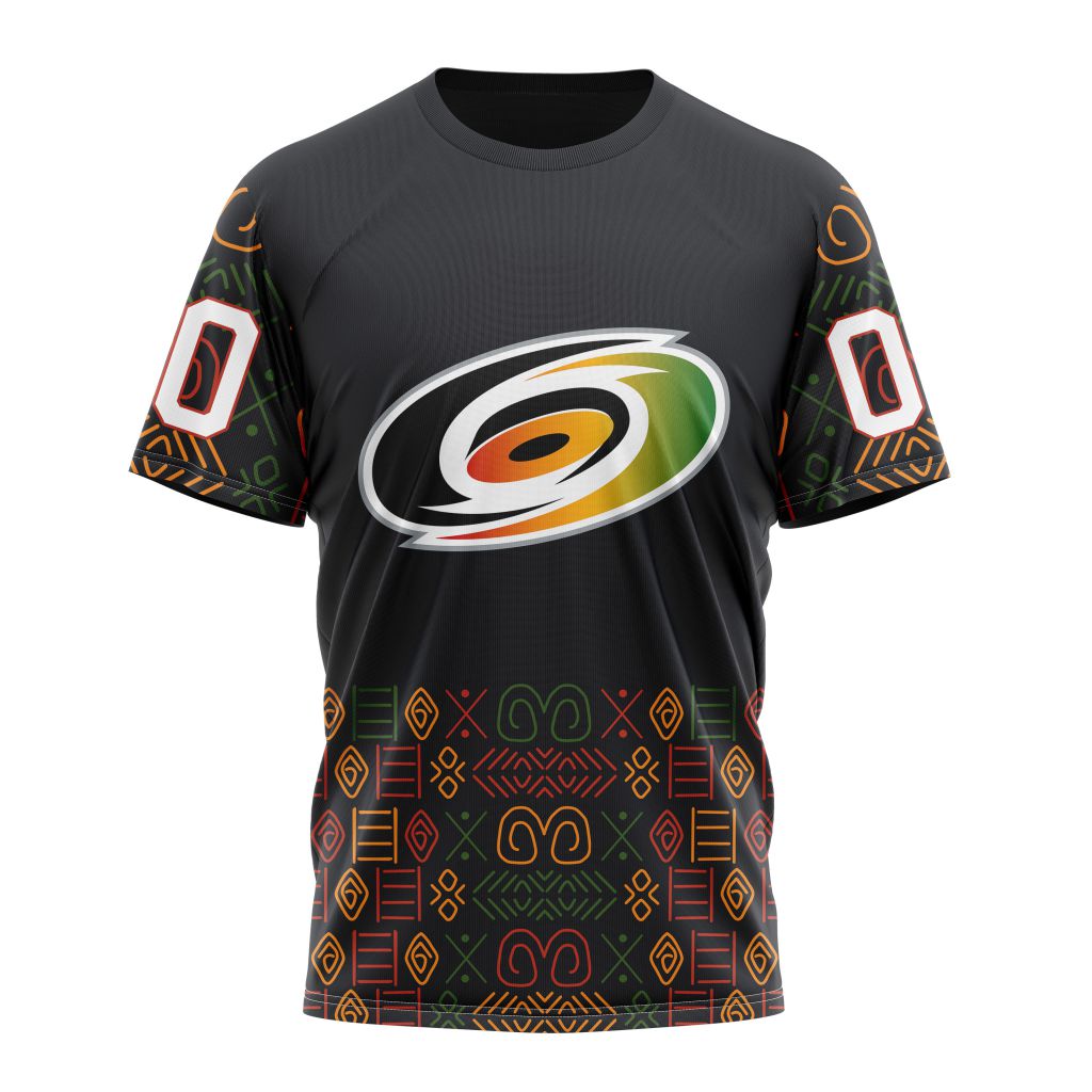 Carolina Hurricanes Special Design For Black History Month 01 Personalized Name And Number T-Shirt Oregontrailrvpk Shirt