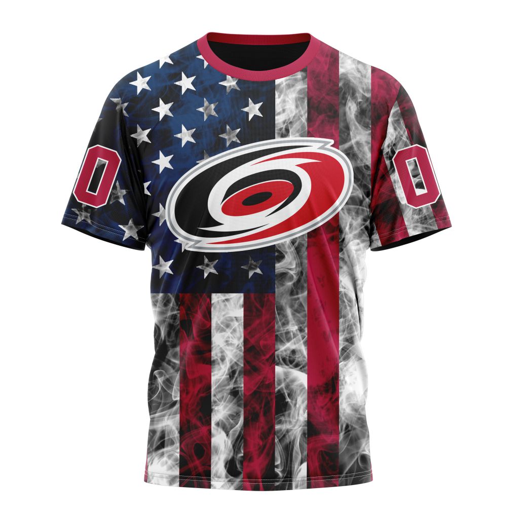 Carolina Hurricanes Special Design For Independence Day The Fourth Of July 01 Personalized Name And Number T-Shirt Oregontrailrvpk Shirt