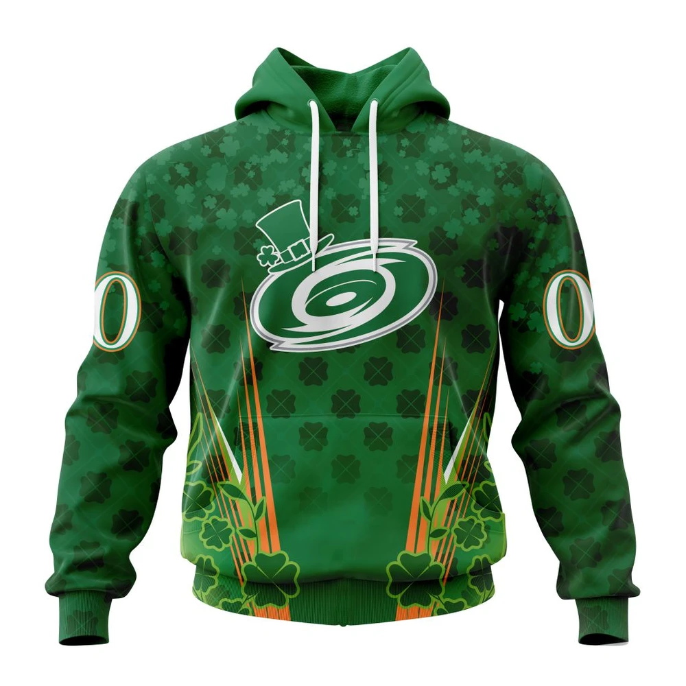 Carolina Hurricanes Special Design For St. Patrick Day All Over Print Hoodie Style 20810