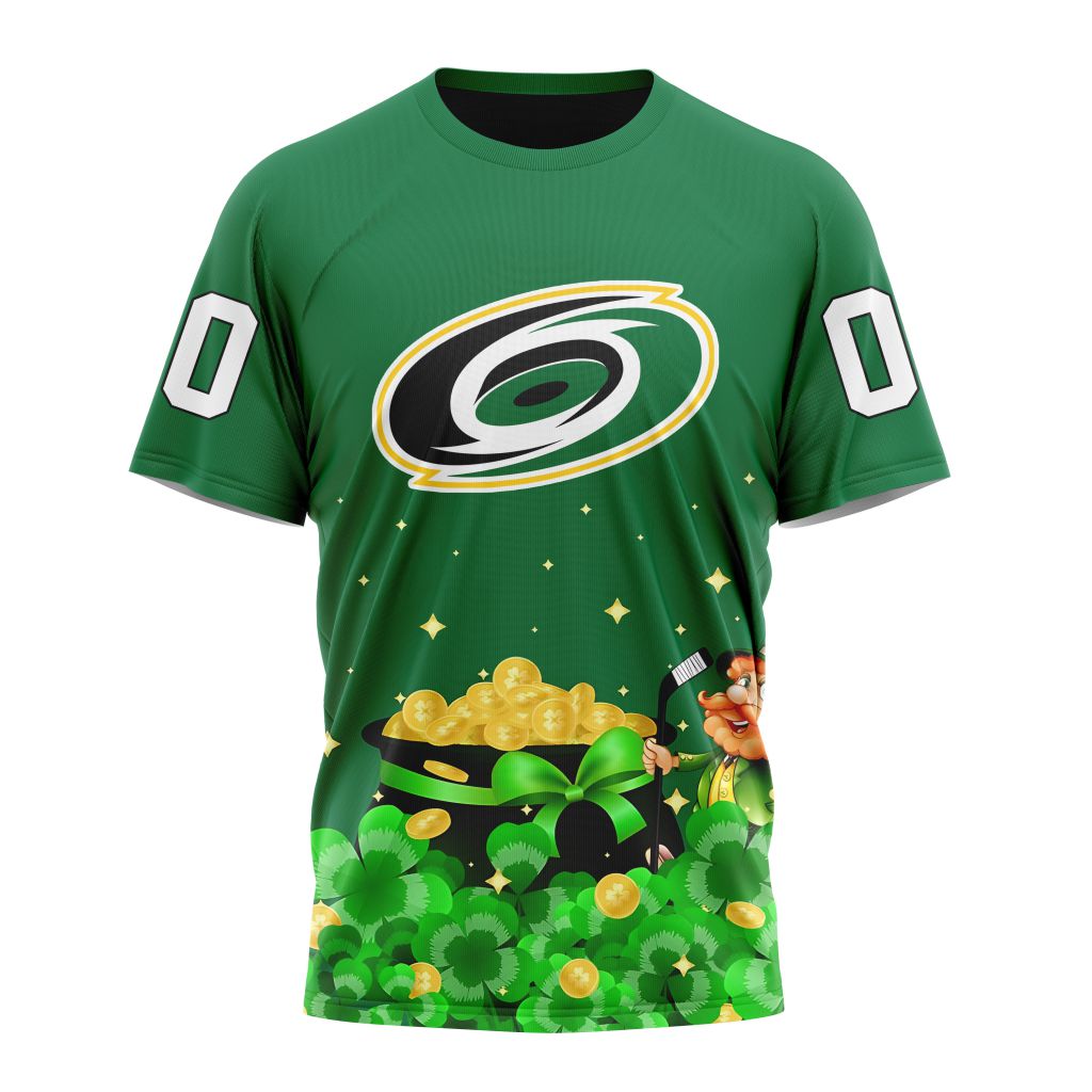 Carolina Hurricanes Special Design For St.Patrick's Day Personalized Name And Number T-Shirt Oregontrailrvpk Shirt