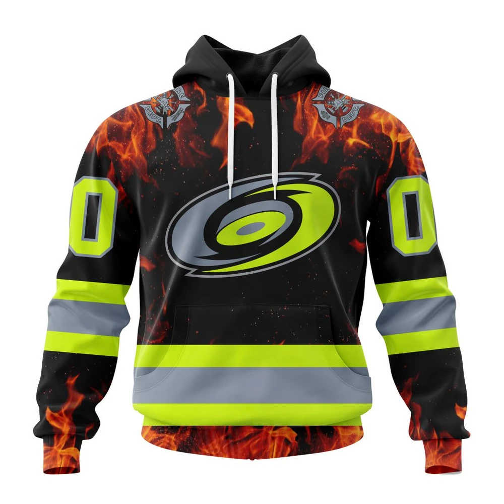 Carolina Hurricanes Special Design Honoring Firefighters All Over Print Hoodie Style 68315