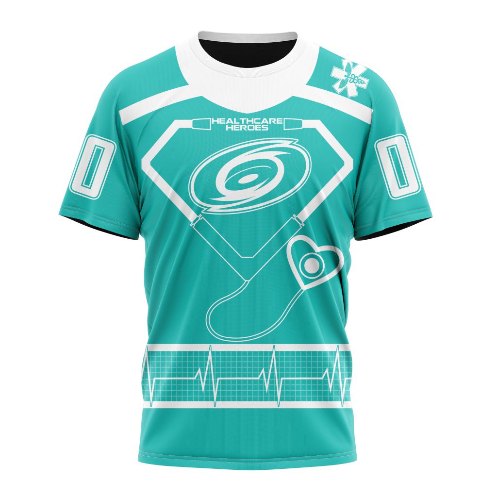 Carolina Hurricanes Special Design Honoring Healthcare Heroes Personalized Name And Number T-Shirt Oregontrailrvpk Shirt