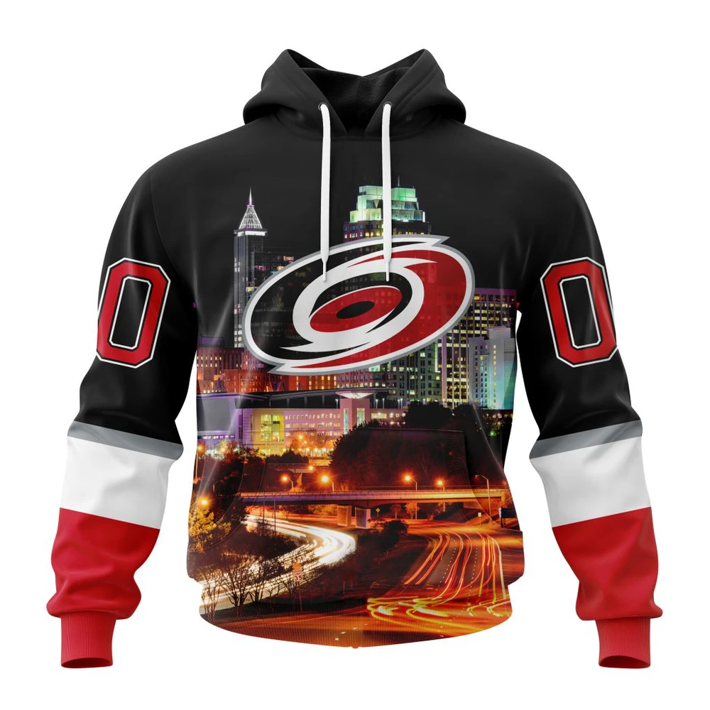 Carolina Hurricanes Special Design With Downtown Skyline All Over Print Hoodie Style 97740