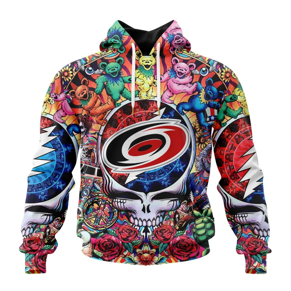 Carolina Hurricanes Special Grateful Dead Design All Over Print Hoodie Style 49288