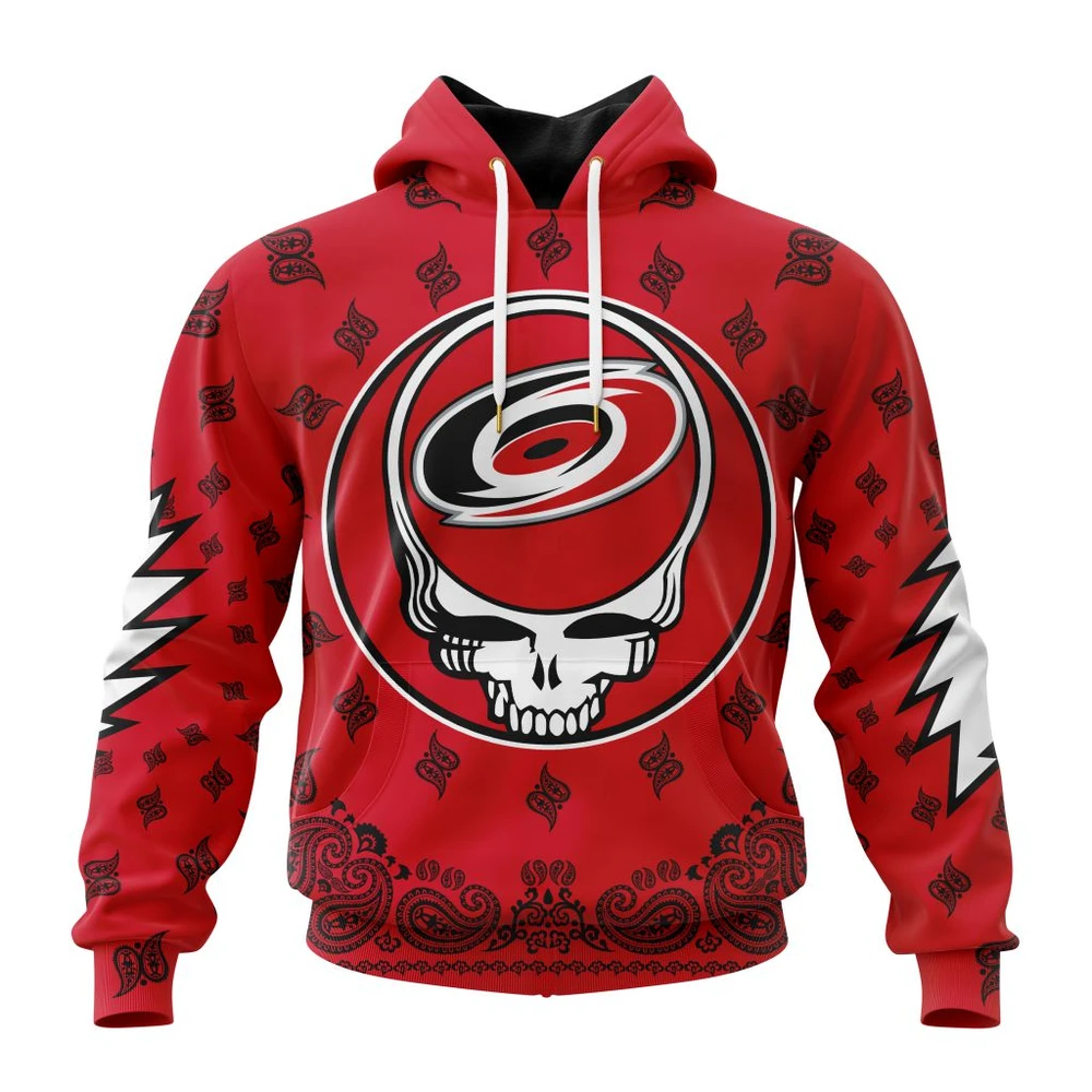Carolina Hurricanes Special Grateful Dead Design All Over Print Hoodie Style 52547