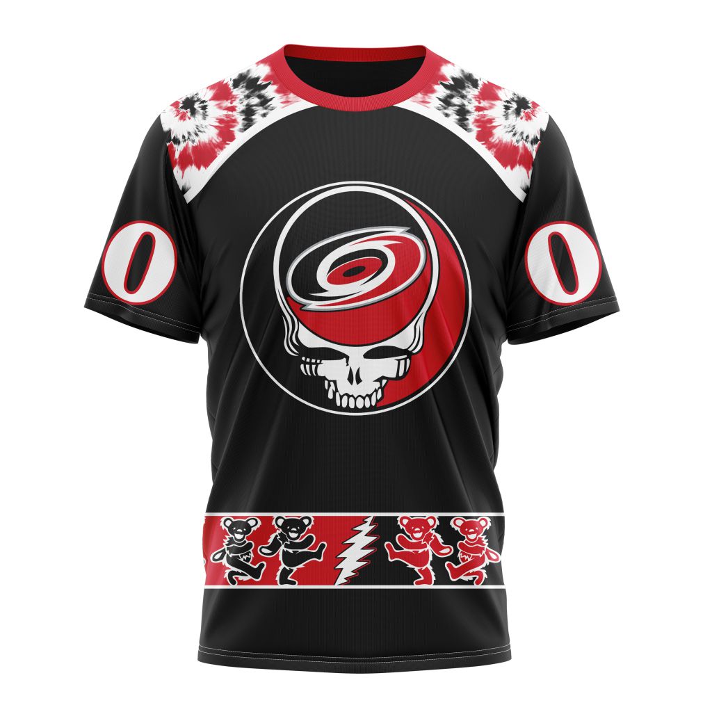 Carolina Hurricanes Special Grateful Dead Design Personalized Name And Number T-Shirt Oregontrailrvpk Shirt