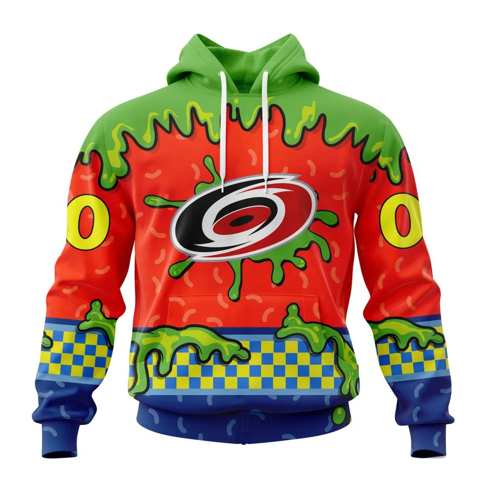 Carolina Hurricanes Special Nickelodeon Design All Over Print Hoodie Style 17368