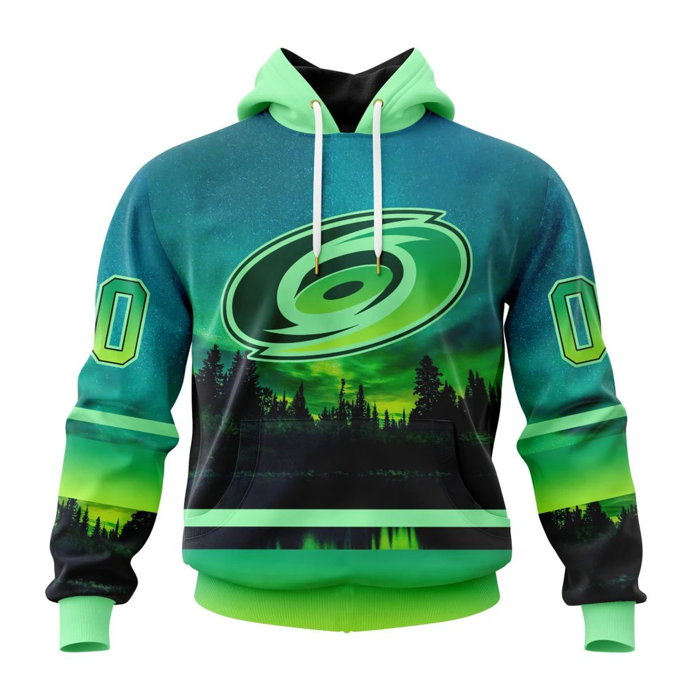 Carolina Hurricanes Special Northern Lights Design All Over Print Hoodie Style 75264
