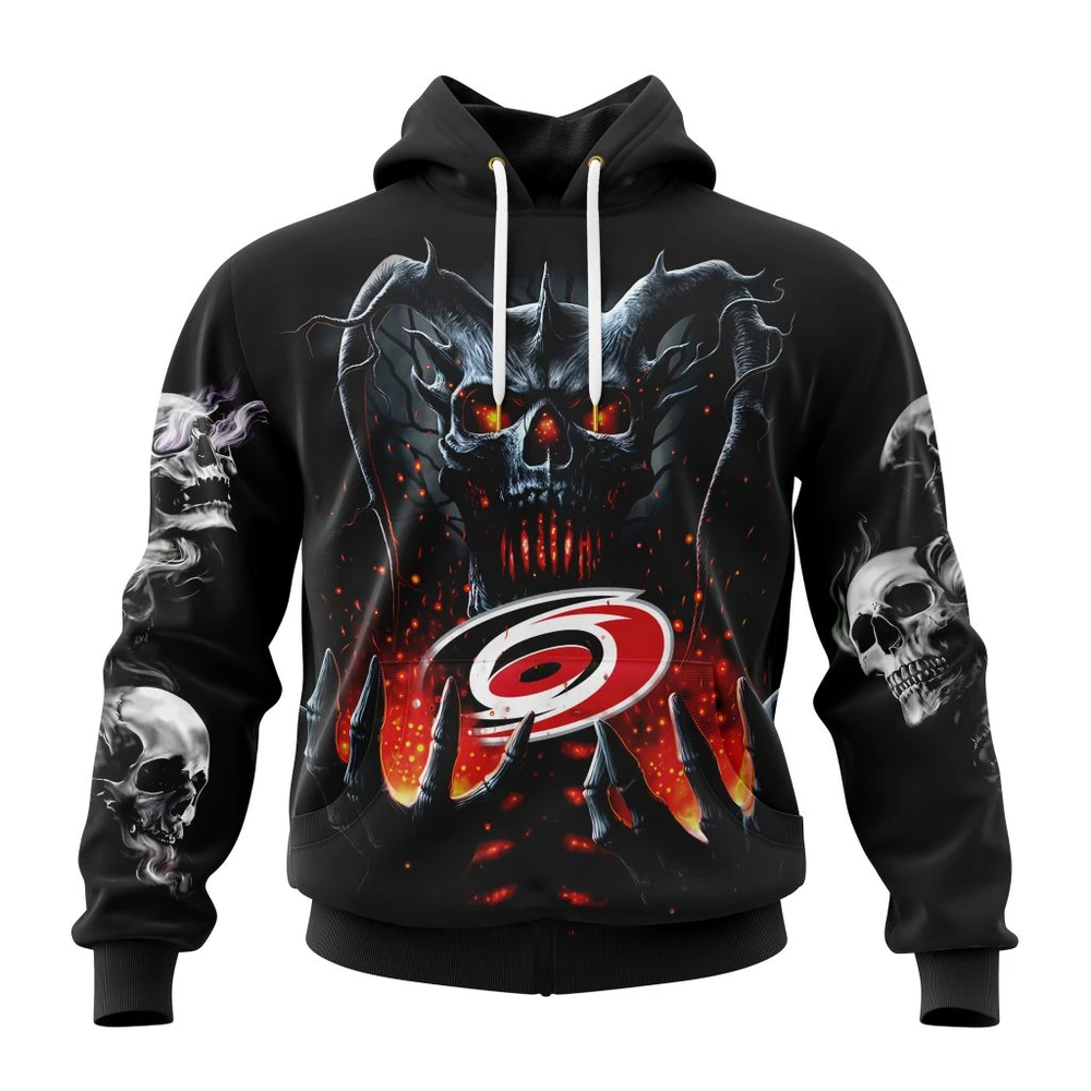 Carolina Hurricanes Special Skull Art Design All Over Print Hoodie Style 60712