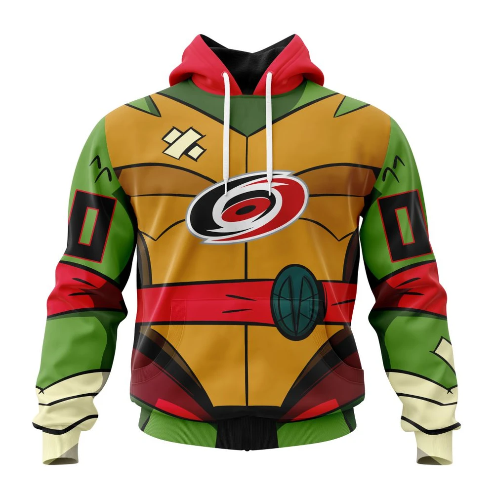 Carolina Hurricanes Special Teenage Mutant Ninja Turtles Design All Over Print Hoodie Style 37766
