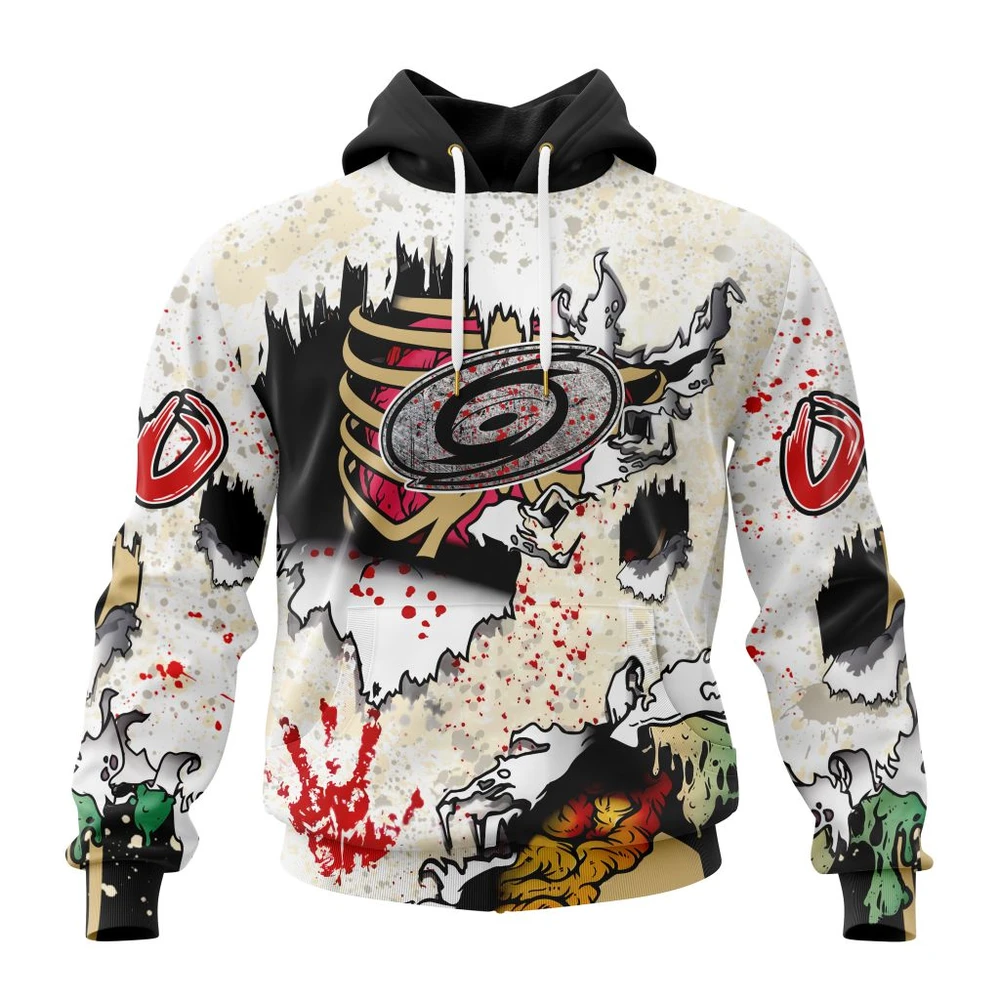 Carolina Hurricanes Special Zombie For Halloween All Over Print Hoodie Style 53124