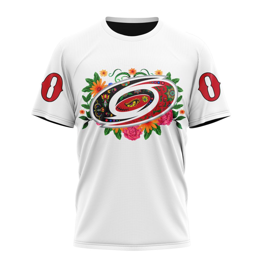 Carolina Hurricanes Specialized Unisex Kits Dia De Muertos Personalized Name And Number T-Shirt Oregontrailrvpk Shirt