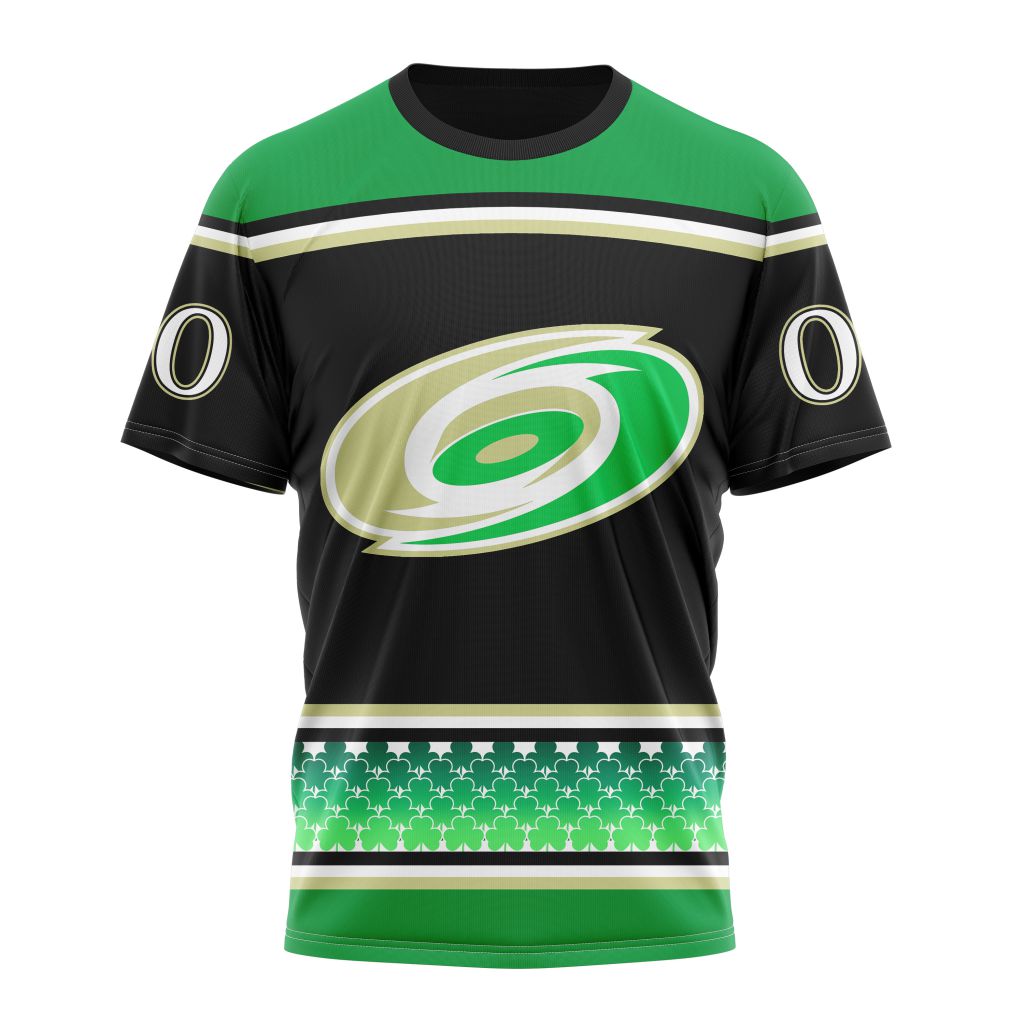 Carolina Hurricanes Specialized Unisex Kits Hockey Celebrate St Patrick's Day Personalized Name And Number T-Shirt Oregontrailrvpk Shirt