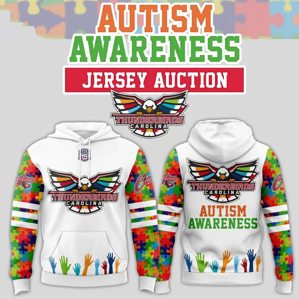 Carolina Thunderbirds Autism Awareness Limited Edition Hoodie 2025 NHL