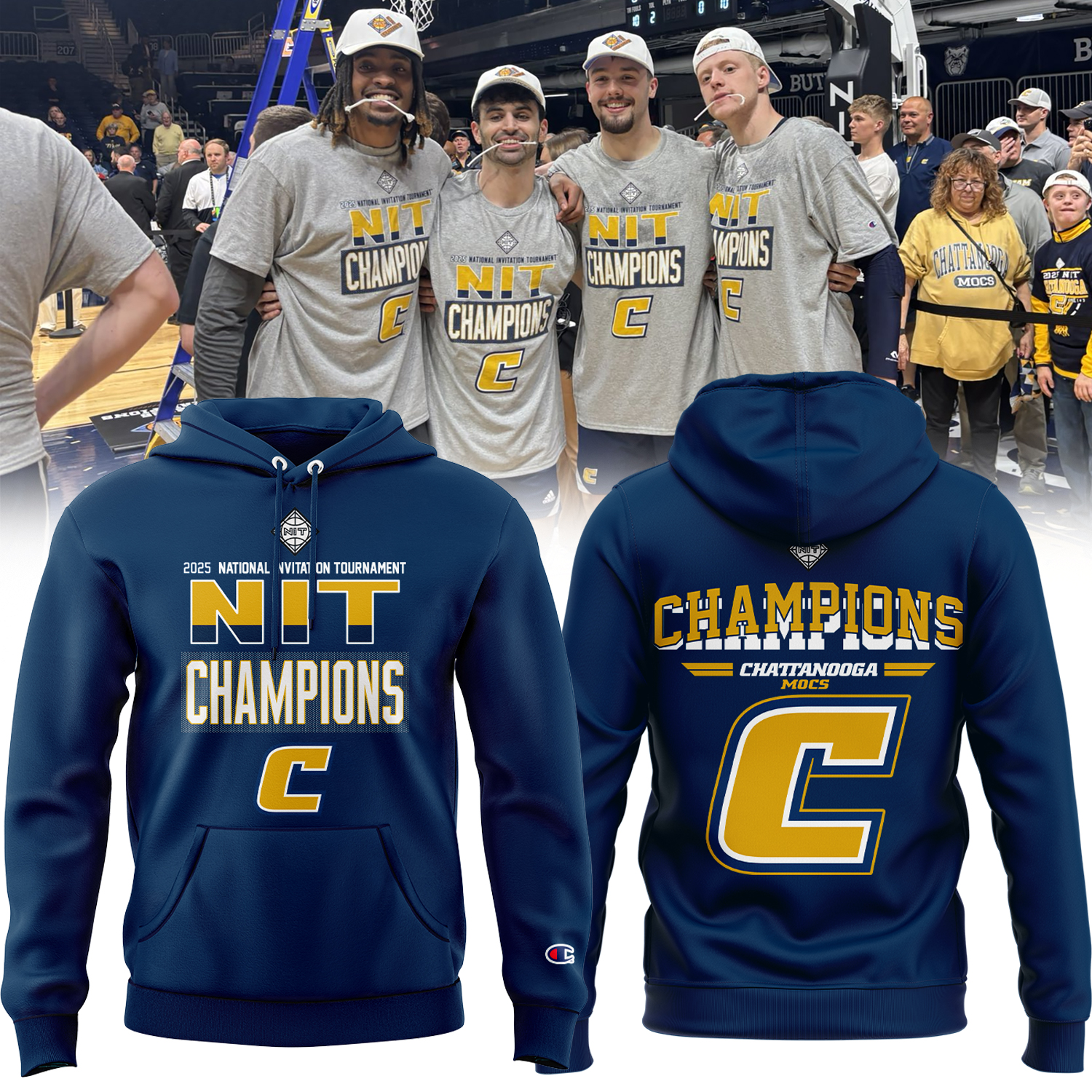 Chattanooga Basketball X 2025 Nit Champions Hoodie Senior Gifts For Basketball Players
