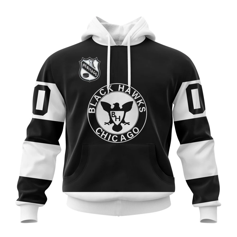 Chicago Blackhawks Personalized Heritage Design All Over Print Hoodie Style 67274