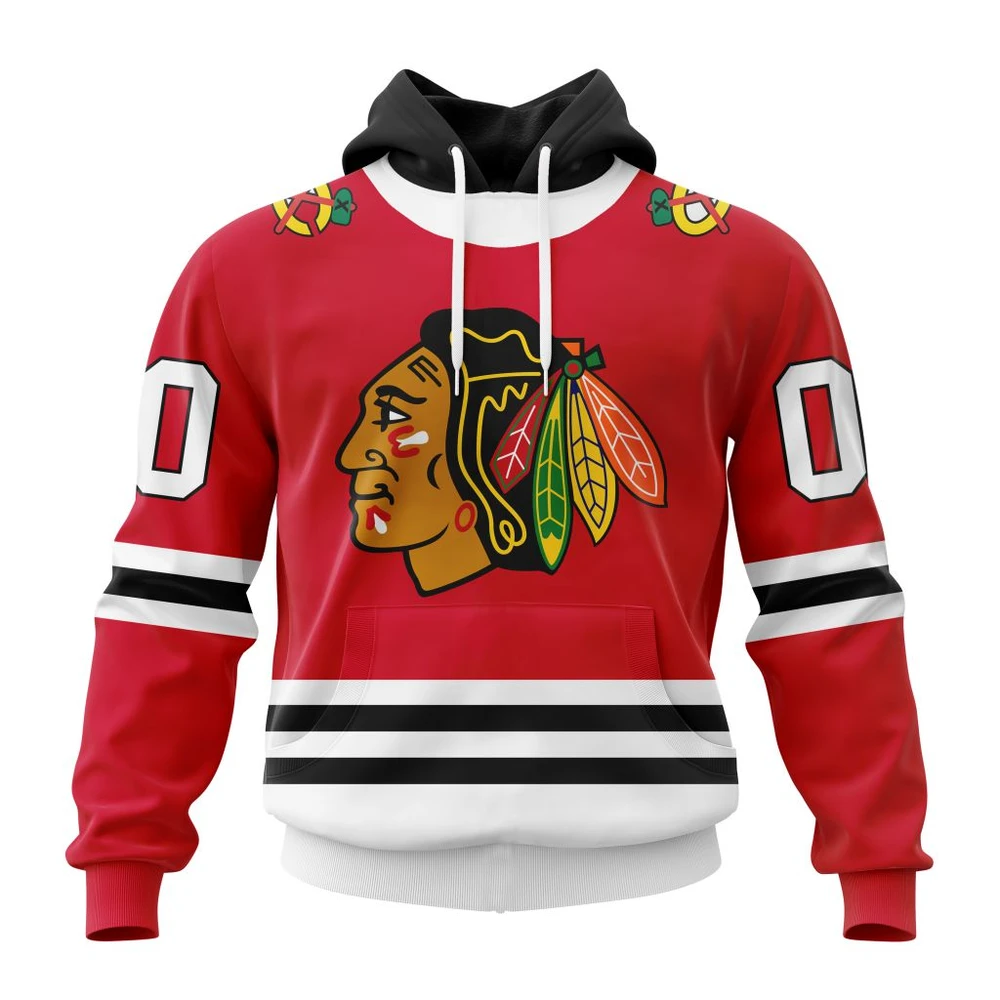 Chicago Blackhawks Personalized Home Kits All Over Print Hoodie Style 16664