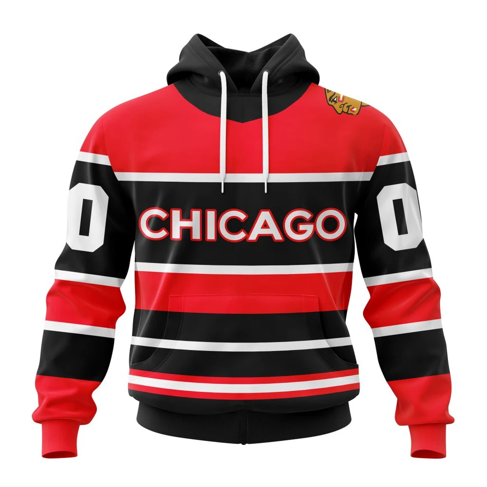 Chicago Blackhawks Reverse Retro Kits All Over Print Hoodie Style 33092