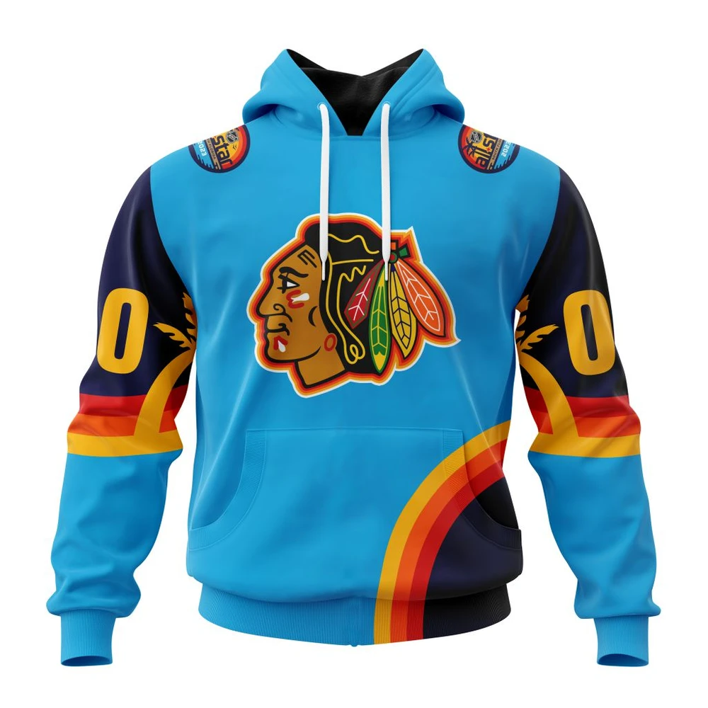 Chicago Blackhawks Special All-Star Game Design With Atlantic Ocean All Over Print Hoodie Style 79782