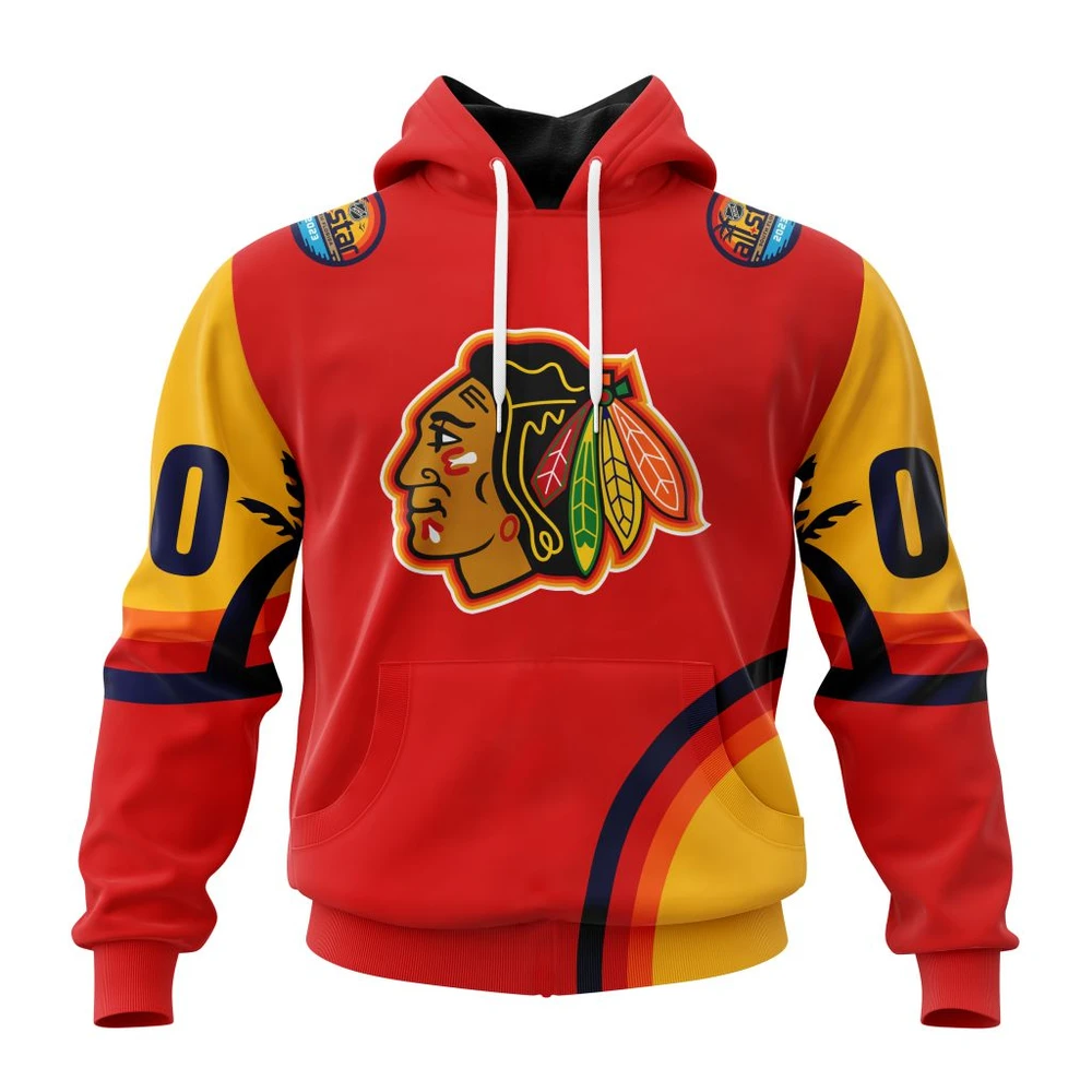 Chicago Blackhawks Special All-Star Game Design With Florida Sunset All Over Print Hoodie Style 71395