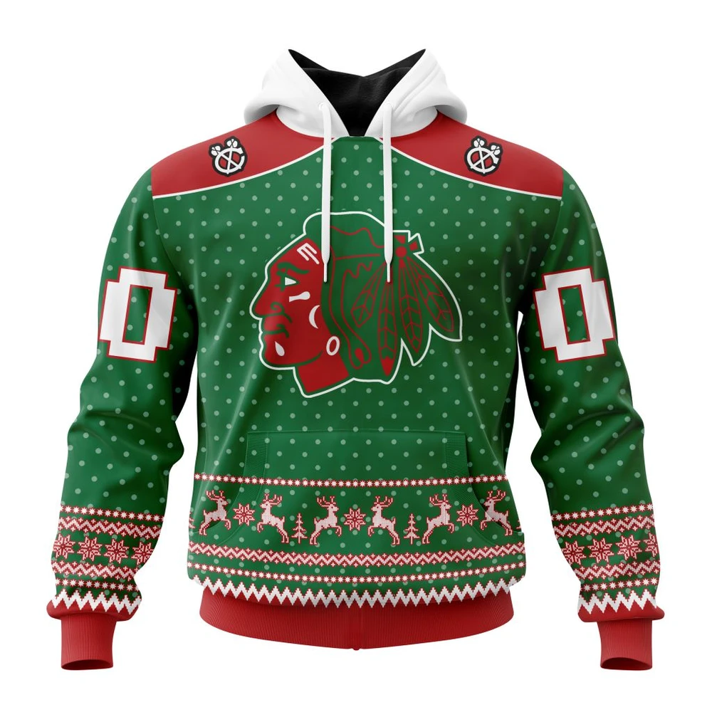 Chicago Blackhawks Special Christmas Apparel All Over Print Hoodie Style 17430