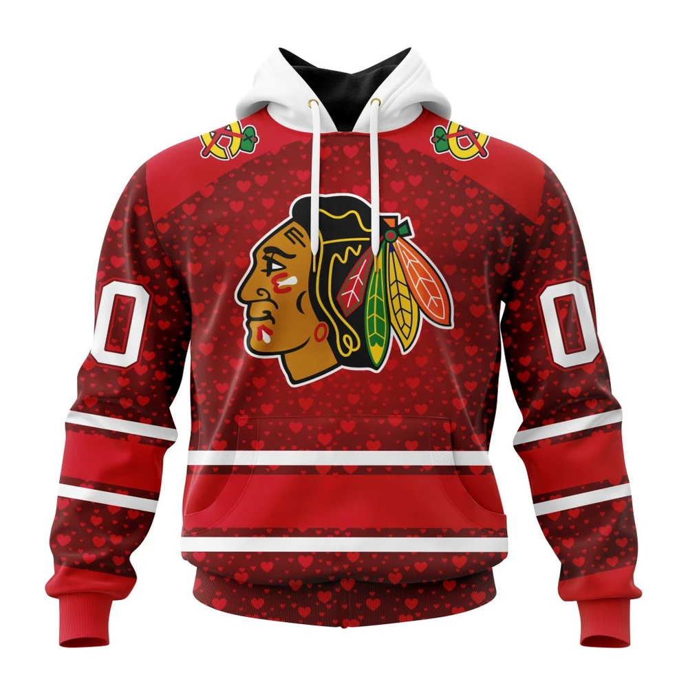 Chicago Blackhawks Special Gift For Valentines Day All Over Print Hoodie Style 99267