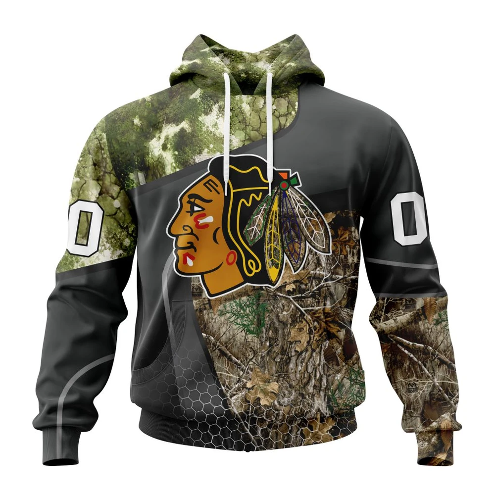 Chicago Blackhawks Special Hunting Camo Design All Over Print Hoodie Style 20963