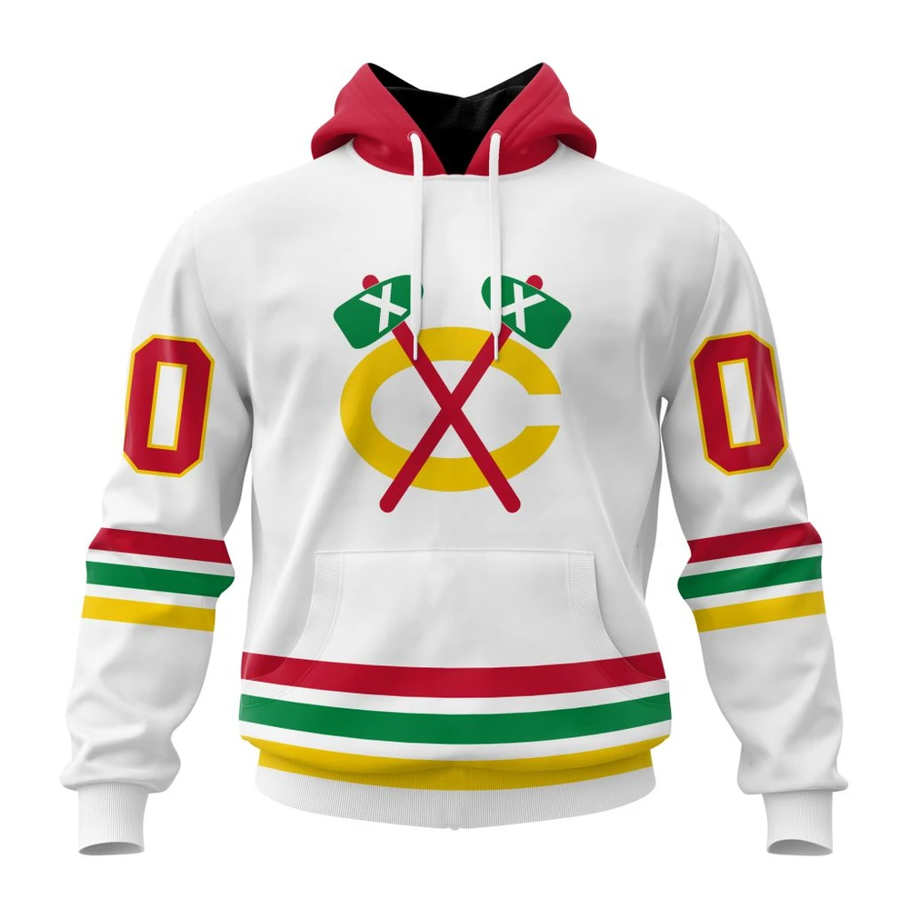 Chicago Blackhawks Special Whiteout Design All Over Print Hoodie Style 59812
