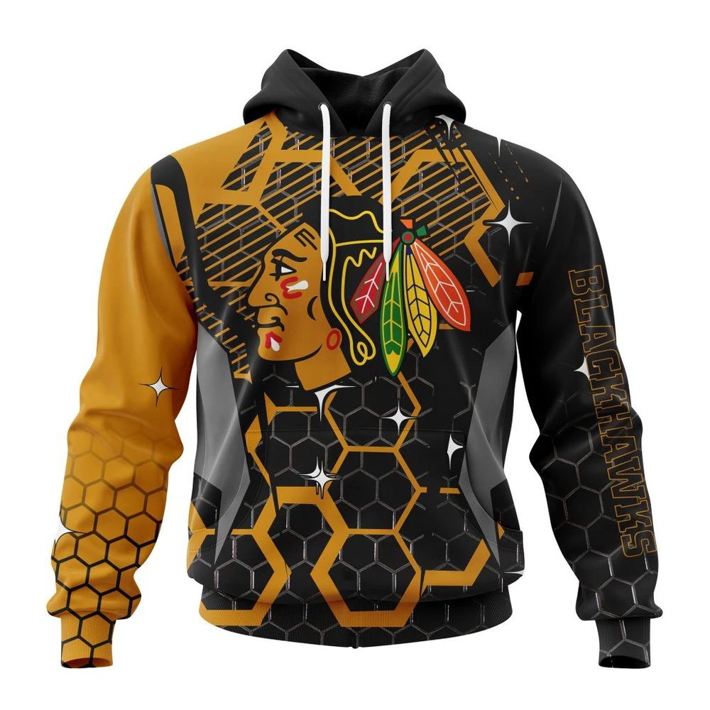 Chicago Blackhawks Specialized Design With Motocross All Over Print Hoodie Style 10266