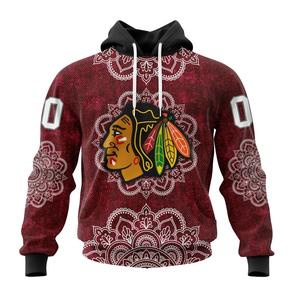 Chicago Blackhawks Specialized Mandala All Over Print Hoodie Style 38955