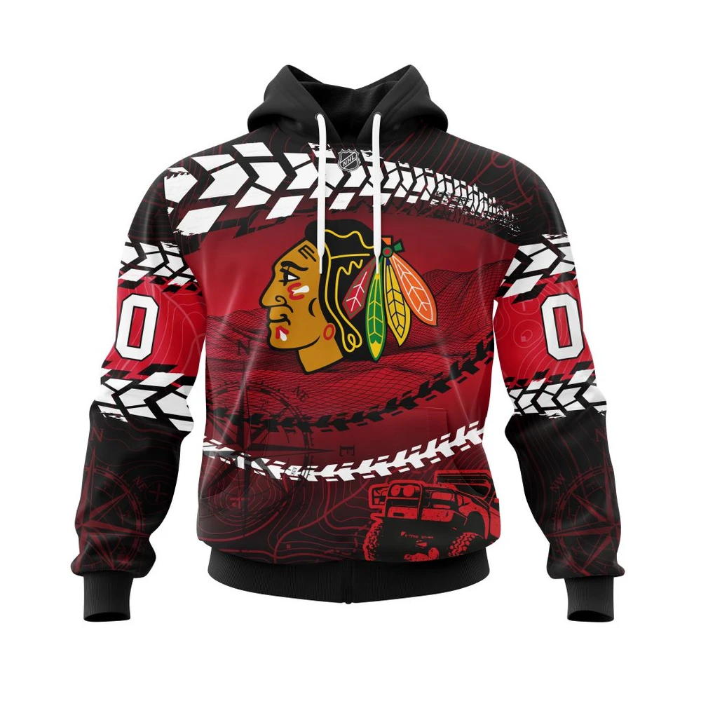 Chicago Blackhawks Specialized Off Road All Over Print Hoodie Style 56330