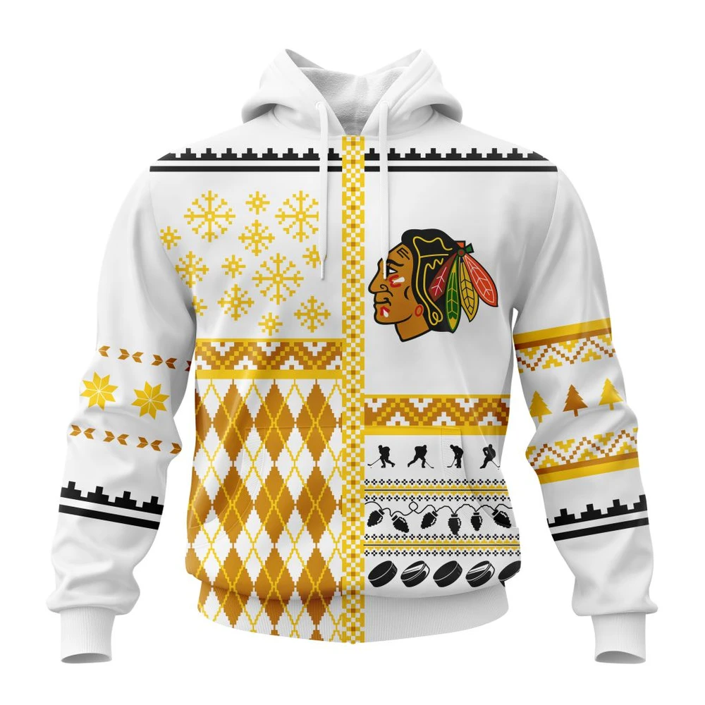 Chicago Blackhawks Specialized Unisex Christmas Is Coming All Over Print Hoodie Style 45925
