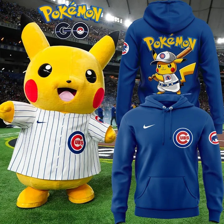 Chicago Cubs Pokemon Hoodie 2025 Chicago Cubs Baseball Jersey Merch Fan Apparel Gifts