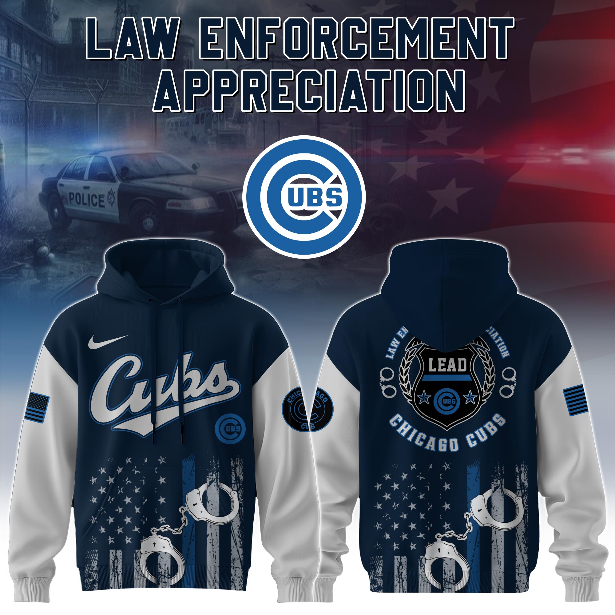 Chicago Cubs x Law Enforcement Appreciation Day Hoodie Unique Baseball Gifts