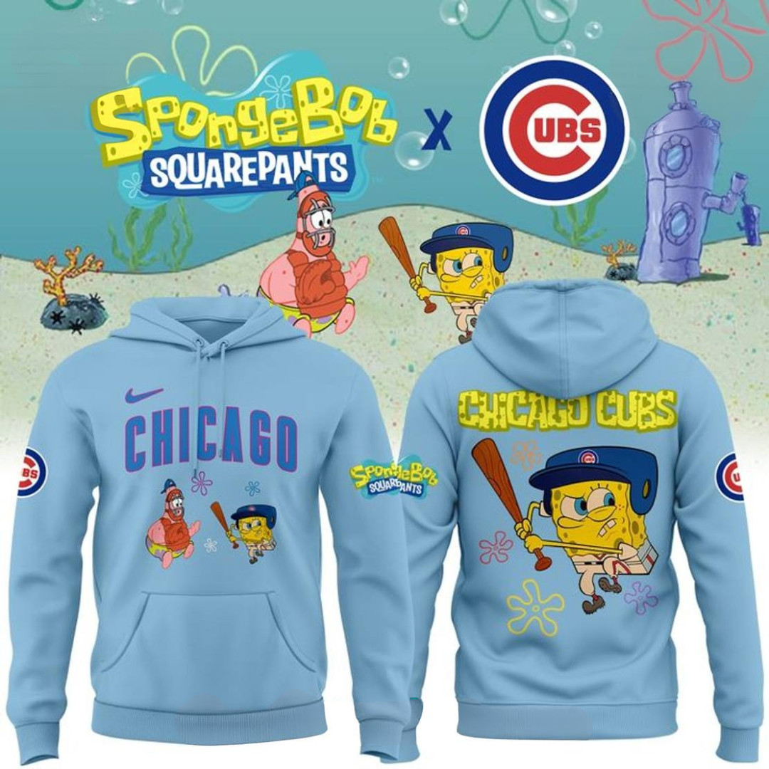 Chicago Cubs x SpongeBob SquarePants Day 2025 Special Hoodie Baseball Team Gift Ideas