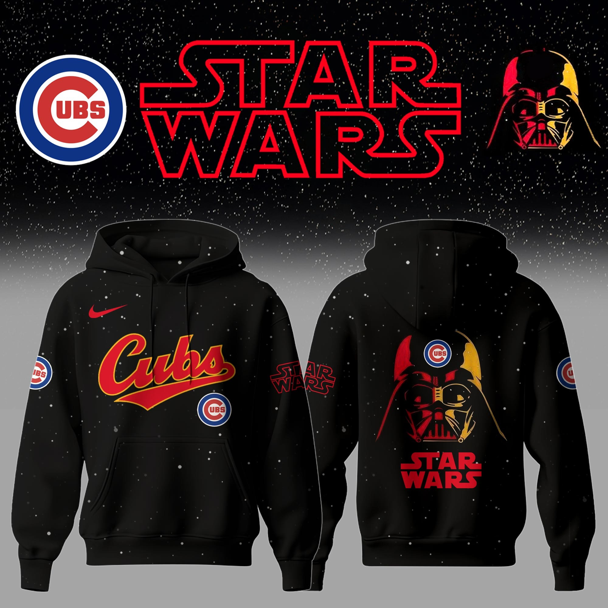 Chicago Cubs x Star Wars Night Hoodie Ice Hockey