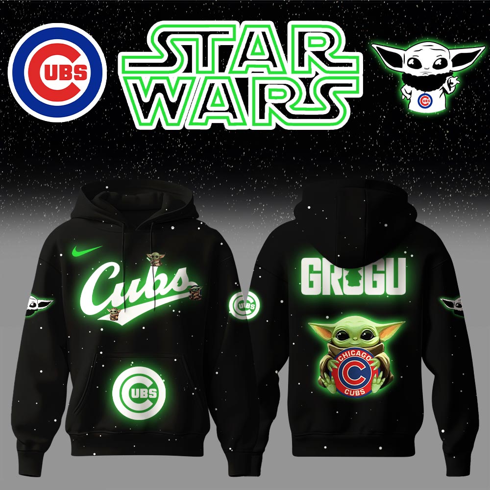 Chicago Cubs x Stars Wars Baby Yoda Game Night Hoodie Baseball Gifts