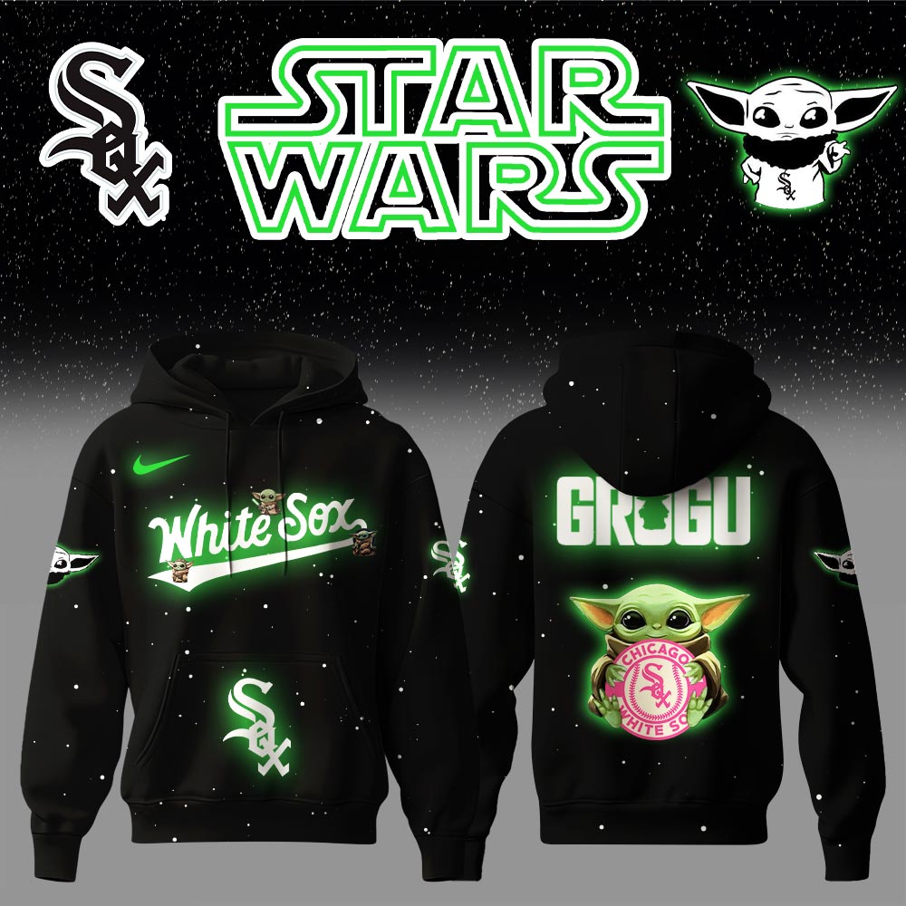 Chicago White Sox x Stars Wars Baby Yoda Game Night Hoodie Baseball
