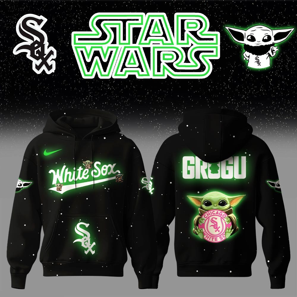 Chicago White Sox x Stars Wars Baby Yoda Game Night Hoodie Presents For Hockey Fans