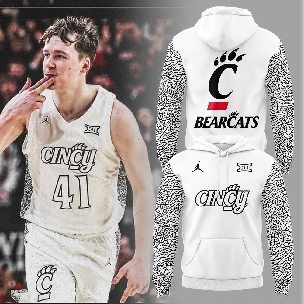 Cincinnati Men's Basketball Black Cat Alternate Uniform Hoodie Presents For Basketball Fans