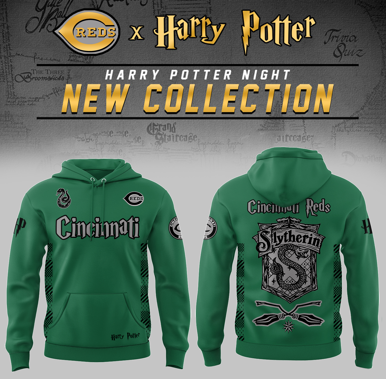 Cincinnati Reds x Harry Potter Night Slytherin House Hoodie