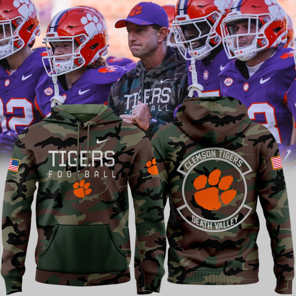 Clemson Tigers Camo Death Valley Football V2 NCAA Hoodie Presents For Football Fans