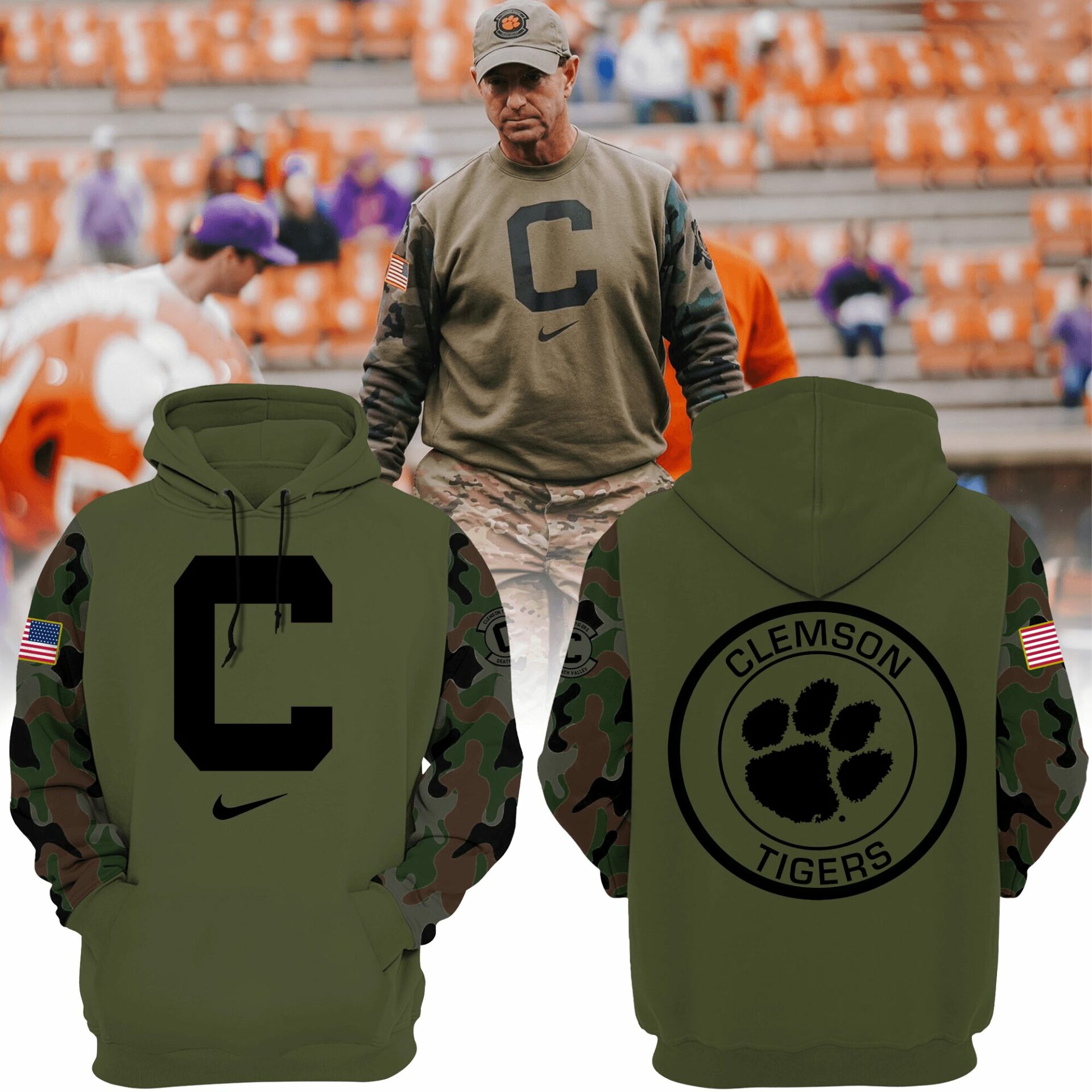 Clemson Tigers Football Team Veterans Hoodie Gift Ideas For Football Players