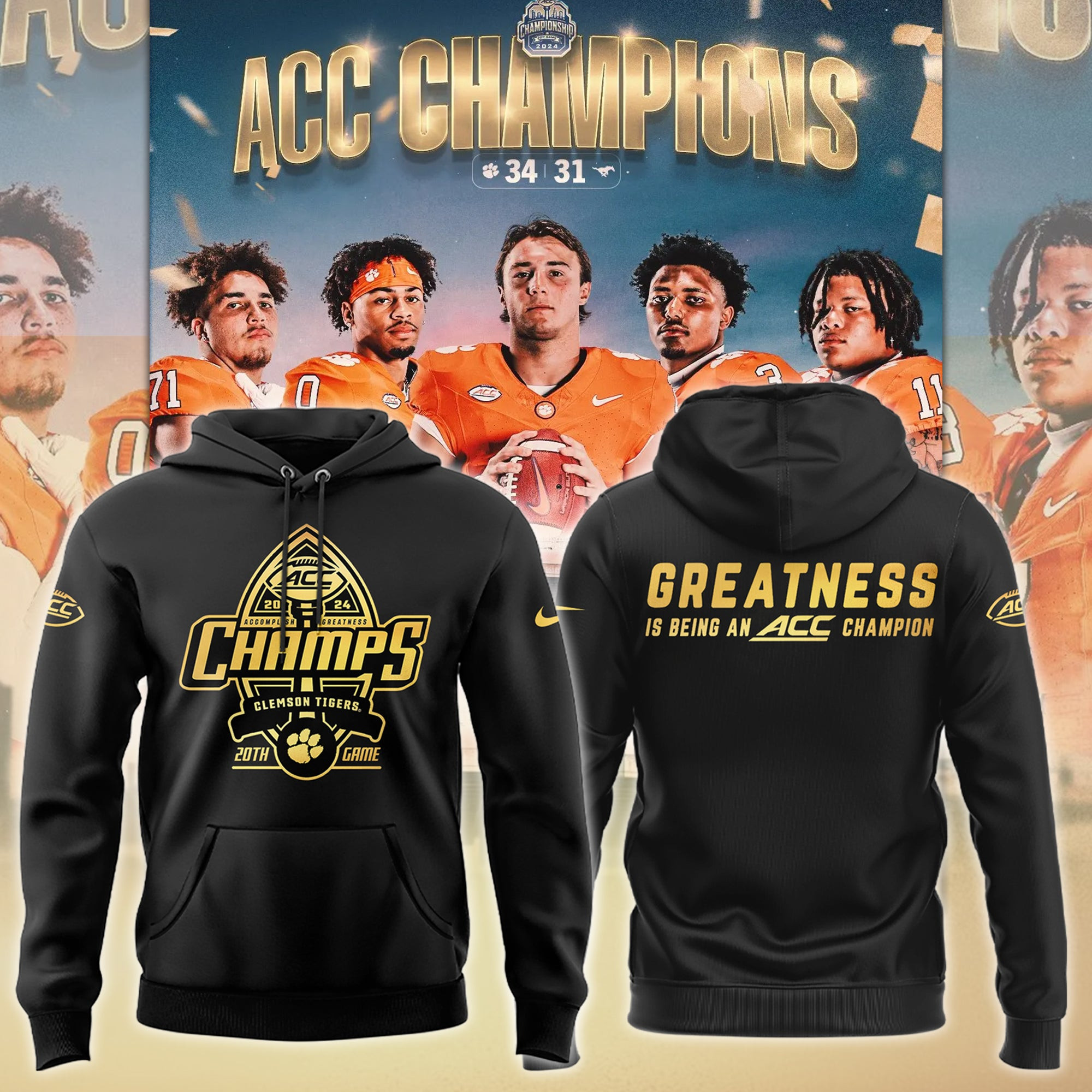 Clemson Tigers Greatness Is Being An ACC Champion NCAA Hoodie Best