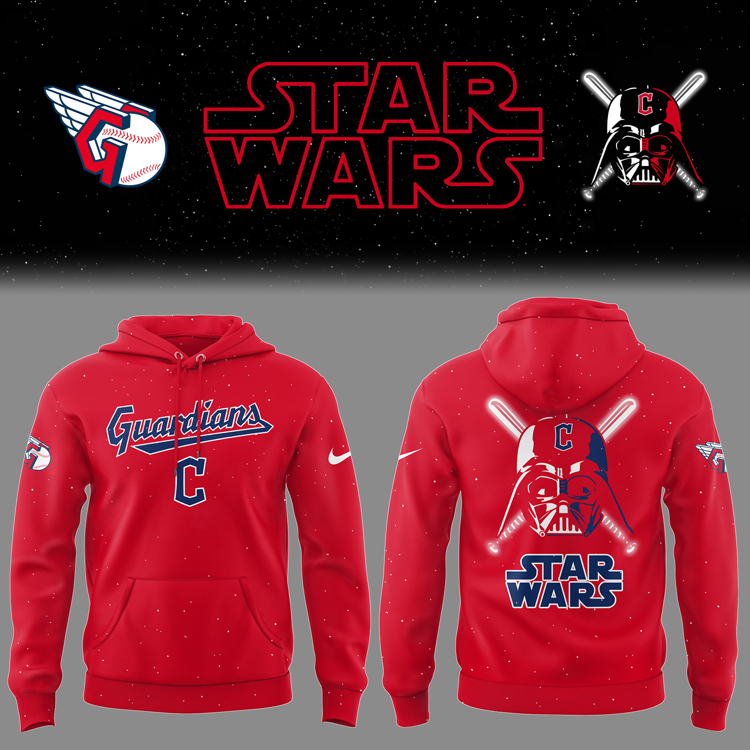 Cleveland Baseball Cleveland x Star Wars 2025 Red Hoodie Baseball